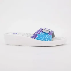 SCHOLL Mules blanche et violette new massage à boucle Femme BLEU Clearance