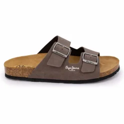 PEPE JEANS Mules boucle plate double bride uni Homme MARRON New