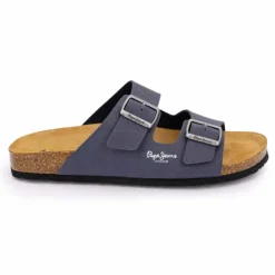 PEPE JEANS Mules boucle plate double bride uni Homme BLEU New