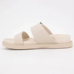 US POLO Mules bride à boucle dorée similicuir Femme BLANC ECRU Discount