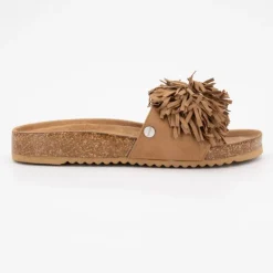 DEELUXE 74 Mules camel Natou avec pompons Femme MARRON Hot