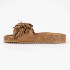 DEELUXE 74 Mules camel Natou avec pompons Femme MARRON Hot