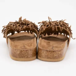 DEELUXE 74 Mules camel Natou avec pompons Femme MARRON Hot