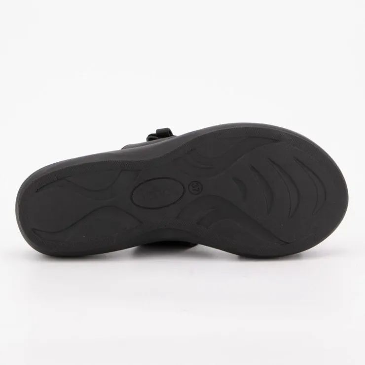 SCHOLL Mules compensées aura double bride Femme NOIR Outlet