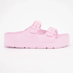 AMERICAN COLLEGE Mules compensées avec boucles Femme ROSE CLAIR New