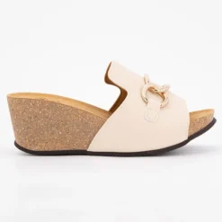 SCHOLL Mules compensées soleil avec bijoux Femme BEIGE Outlet