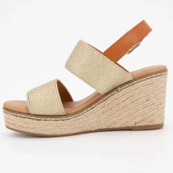 DEELUXE 74 Mules compensées cdes spritz lanières Femme OR Outlet