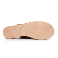 BIOSTOCK Mules compensées double boucle semelle épaisse effet corde Femme MARRON Online