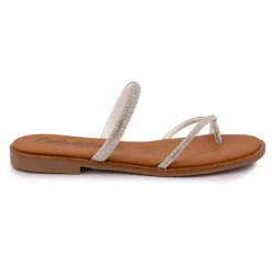 CARLA TORTOSA Mules cristal avec entre-doigt Femme ARGENT Clearance