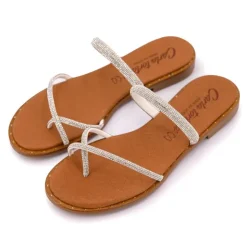 CARLA TORTOSA Mules cristal avec entre-doigt Femme ARGENT Clearance