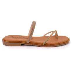 CARLA TORTOSA Mules cristal avec entre-doigt Femme NOIR Hot