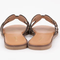 LES TROPEZIENNES PAR M.BELARBI Mules cuir hamigapo imprimé zèbre Femme NOIR Best