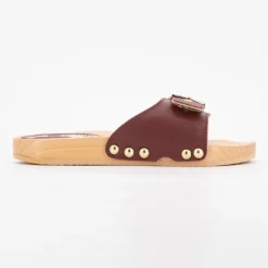 SCHOLL Mules cuir pescura starlight semelle effet bois Femme BORDEAUX New