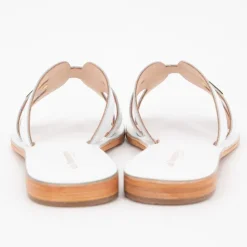 LES TROPEZIENNES PAR M.BELARBI Mules damia en cuir avec logo Femme BLANC Online