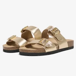 ONLY Mules double boucle dé cuir synthétique Femme OR