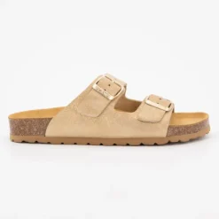 I AM Mules double bride en cuir sable Femme OR Clearance