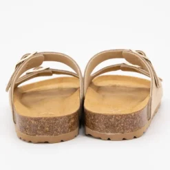 I AM Mules double bride en cuir sable Femme OR Clearance