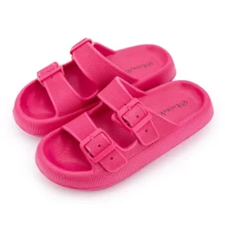 LAURA VITA Mules double bride nuon texturée 35/43 Femme ROSE Clearance