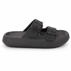 LAURA VITA Mules double bride nuon texturée 35/43 Femme NOIR Best