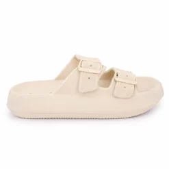 LAURA VITA Mules double bride nuon texturée 35/43 Femme BEIGE Sale