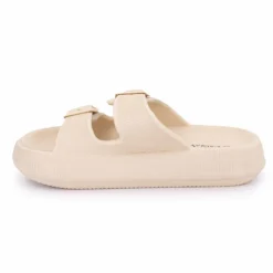 LAURA VITA Mules double bride nuon texturée 35/43 Femme BEIGE Sale