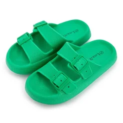 LAURA VITA Mules double bride nuon texturée 35/43 Femme VERT Discount