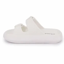 LAURA VITA Mules double bride nuon texturée 35/43 Femme BLANC Discount