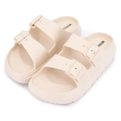 NICO BOCO Mules doubles brides à plateforme Femme BEIGE Best