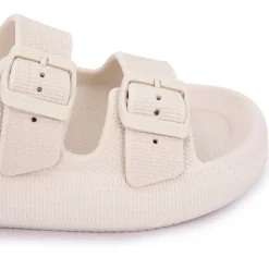 NICO BOCO Mules doubles brides à semelle épaisse Femme BLANC ECRU Online