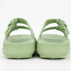 AMERICAN COLLEGE Mules en plastique double brides à boucles semelle épaisse Femme VERT Outlet