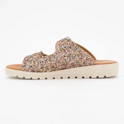 CARLA TORTOSA Mules glitter arc en ciel platino double boucle Enfant MULTICOLORE Online