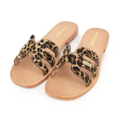 LES TROPEZIENNES PAR M.BELARBI Mules hadamia léopard en cuir Femme MARRON CLAIR Outlet
