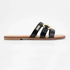 LES TROPEZIENNES PAR M.BELARBI Mules hamia tan avec boucle dorée Femme NOIR Best