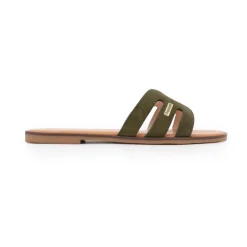 LES TROPEZIENNES PAR M.BELARBI Mules Hamiga semelle gravée Femme KAKI Hot