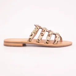 LES TROPEZIENNES PAR M.BELARBI Mules Hikamul léopard en cuir Femme BEIGE Outlet