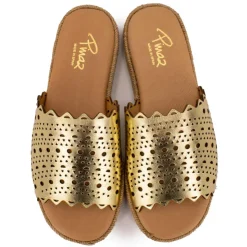 PINAZ Mules laminado gold semelle cde Femme OR Hot