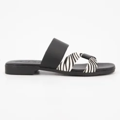 CARLA TORTOSA Mules e avec imprimé zèbre Femme NOIR Hot