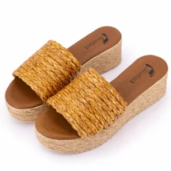 BIOSTOCK Mules plateforme rafia 10 63187 t36/41 Femme MARRON New
