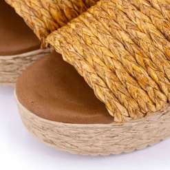 BIOSTOCK Mules plateforme rafia 10 63187 t36/41 Femme MARRON New