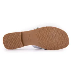 BIOSTOCK Mules plates à bride satinée Femme ARGENT Online