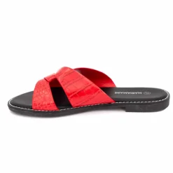 MARIAMARE Mules plates à brides croisées Femme ROUGE New