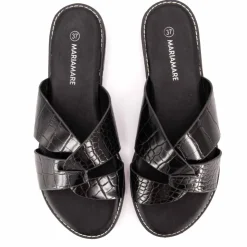 MARIAMARE Mules plates à brides croisées Femme NOIR Online
