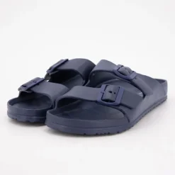 AMERICAN COLLEGE Mules plates basses avec double brides Homme BLEU FONCE Sale