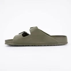 AMERICAN COLLEGE Mules plates basses avec double brides Homme KAKI Discount