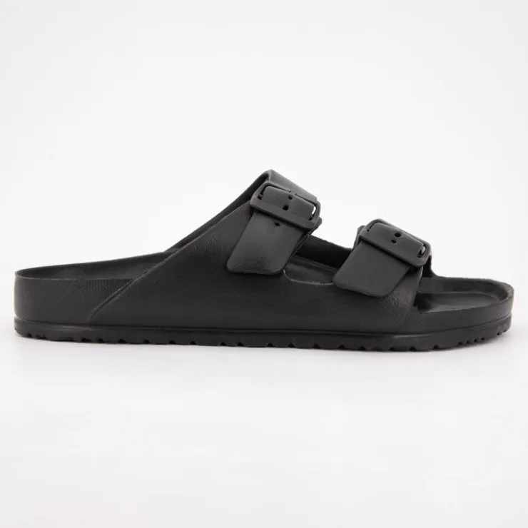 AMERICAN COLLEGE Mules plates basses avec double brides Homme NOIR Discount