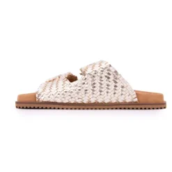 KEYS Mules tissées double bride platino Femme OR Hot
