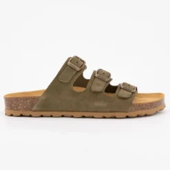 I AM Mules triple boucle cuir couleur Femme KAKI Online