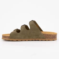 I AM Mules triple boucle cuir couleur Femme KAKI Online