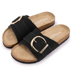 MANOUKIAN Mules une bride à boucle Femme NOIR Clearance