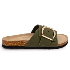 MANOUKIAN Mules une bride à boucle Femme KAKI New